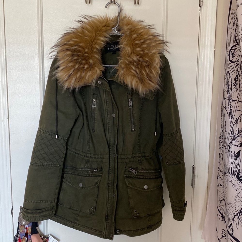 GENTLY WORN GREEN GUESS XL COAT
